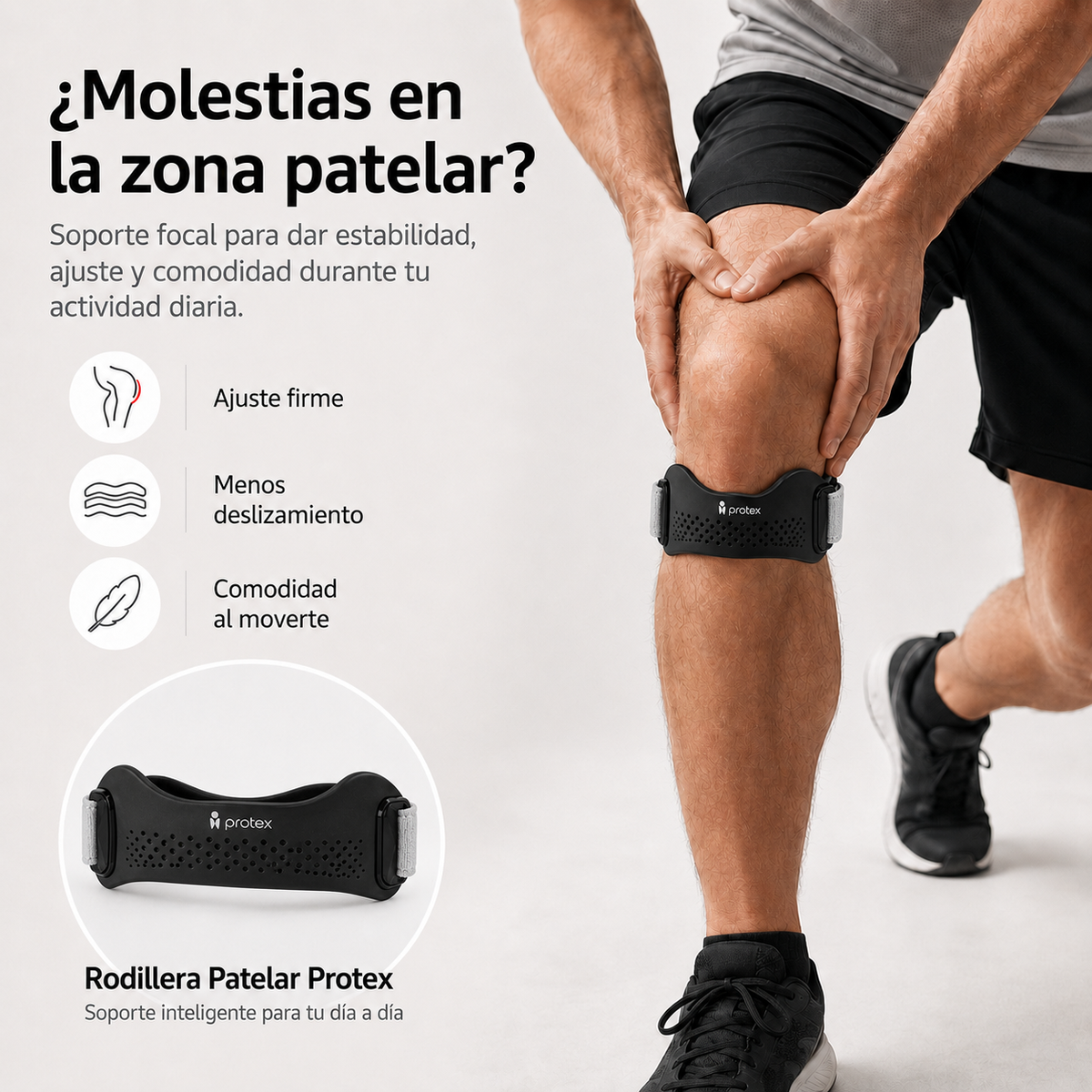 Rodillera Patelar ajustable para Alivio y Soporte de Rodilla Protex™