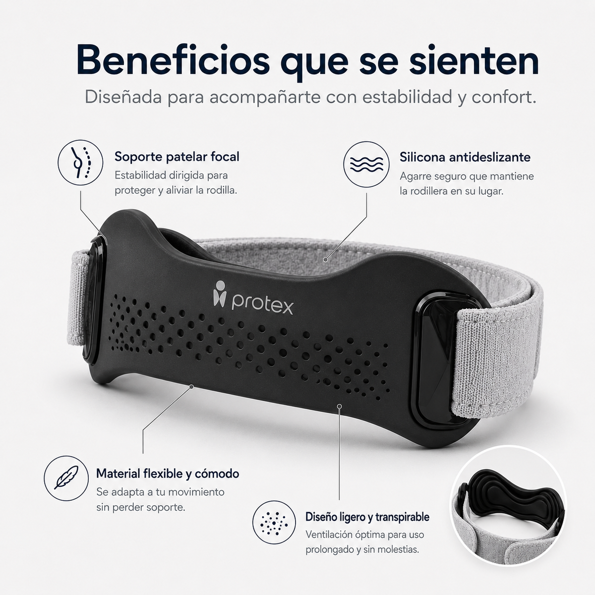 Rodillera Patelar ajustable para Alivio y Soporte de Rodilla Protex™