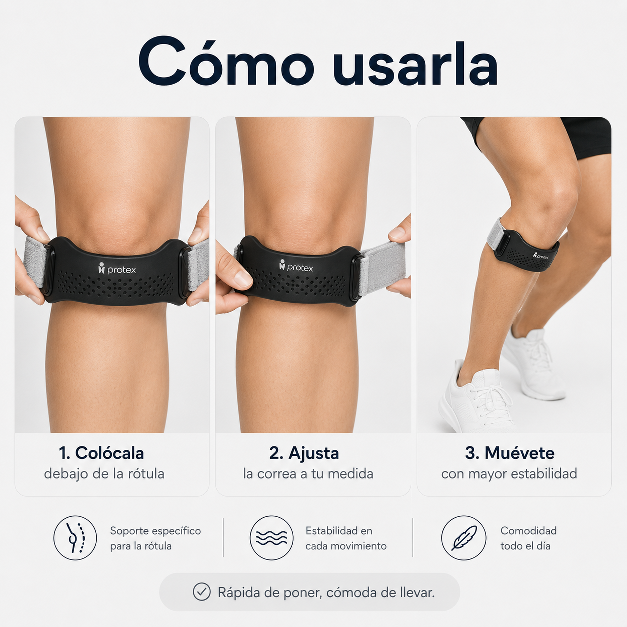 Rodillera Patelar ajustable para Alivio y Soporte de Rodilla Protex™
